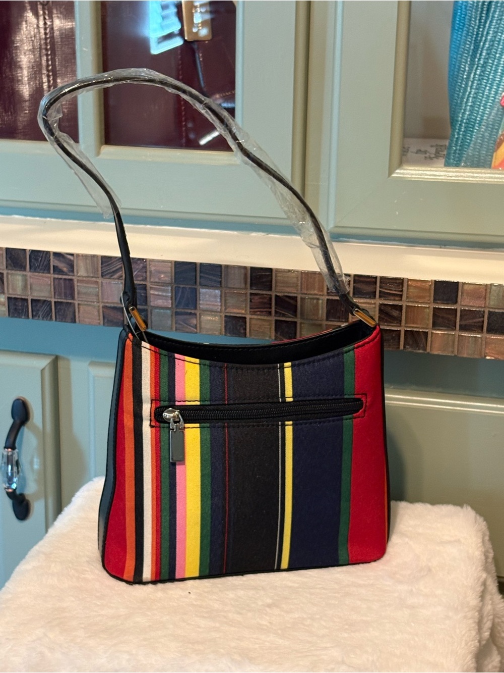 Striped Multicolor Shoulder Bag - Women's Fashion Purse